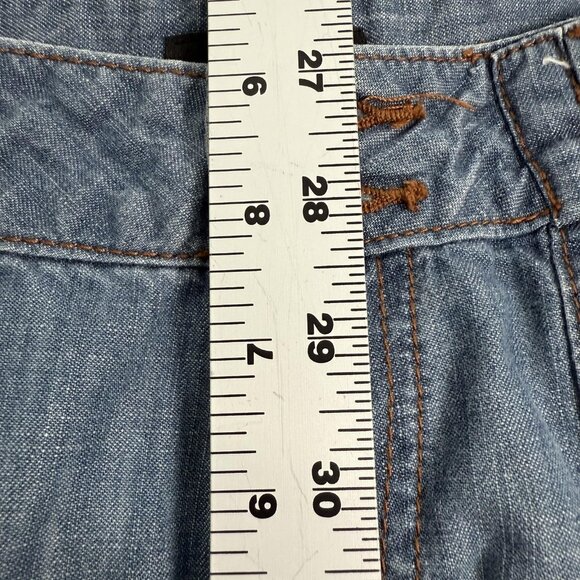 a.n.a Bermuda Skimmer Cargo Shorts Womens 8 Drawstring Hem Cotton Blue Denim - Picture 6 of 9